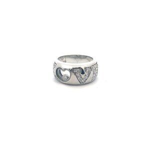 925 Sterling Silver Ring LOVE Heart Cubic Zirconia Size 6